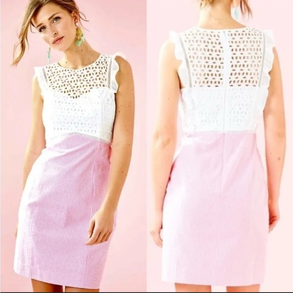 NWT Lily Pulitzer Pink and White Sleeveless Dress